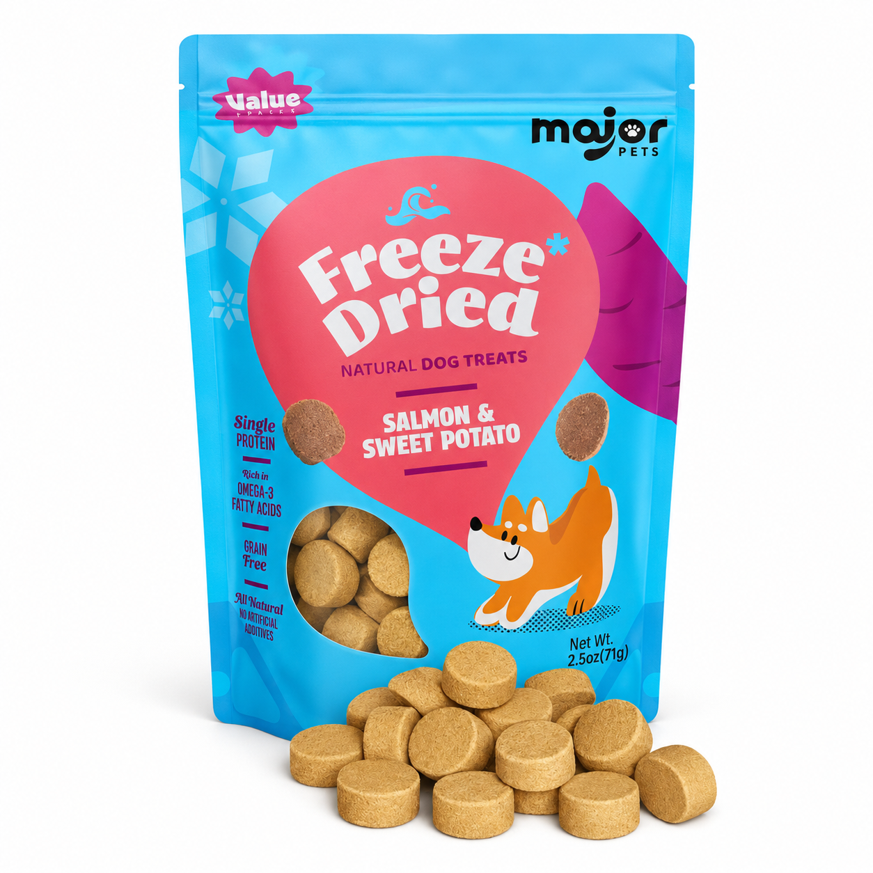 Freeze-Dried Salmon with Sweet Potato Dog Treats